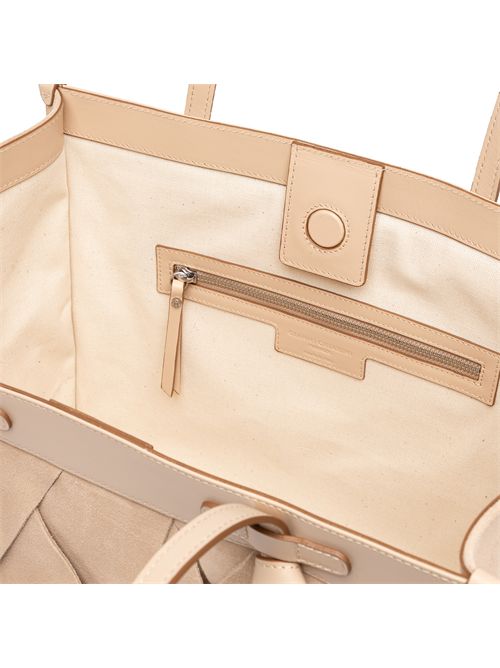 Shopping Bag Marcella in suede con trama geometrica Nude GIANNI CHIARINI | BS 12380 SNMRKNUDE